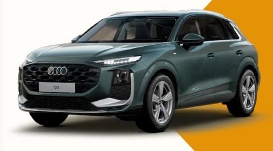 Audi Q3 verde della locandina promozionale Hub Rent Cervo